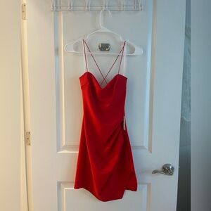 NWT Elegant B.Darlin Spaghetti Strap Dress | Red